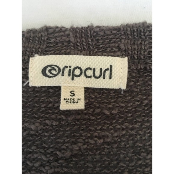 Ripcurl Lightweight Sweater Size Small Long Sleeve Semi Sheer Grays with Brown - Picture 7 of 11